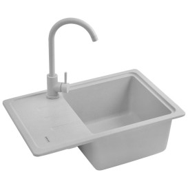 Мийка для кухні Kroner KompositGRA-6243 62х43 см штучний камінь сірий CV031061