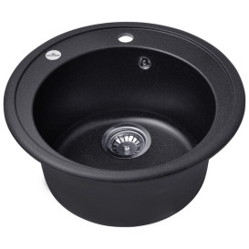 Мийка для кухні Kroner KompositSCH-510 ⌀51 см штучний камінь чорний CV027405