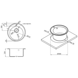 Мийка для кухні Kroner KompositSCH-510 ⌀51 см штучний камінь чорний CV027405