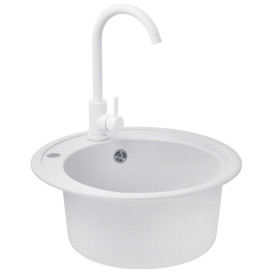 Мойка для кухни Kroner KompositGRA-510 ⌀51 см искусственный камень серый CV027407