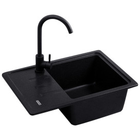 Мийка для кухні Kroner KompositSCH-6243 62х43 см штучний камінь чорний CV031065