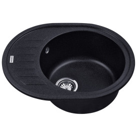 Мойка для кухни Kroner KompositSCH-6250 61х49,5 см искусственный камень черный CV027413
