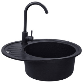 Мойка для кухни Kroner KompositSCH-6250 61х49,5 см искусственный камень черный CV027413