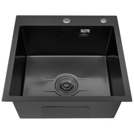 Мойка для кухни Kroner KRP Derby KD5050HM 50х50 см нержавеющая сталь черный PVD CV027240