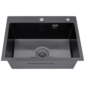 Мийка для кухні Kroner KRP Derby KD5843HM ​​58х43 см нержавіюча сталь чорний PVD CV027241