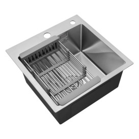 Мойка для кухни Kroner KRP Gebürstet-4545HM 45х45 см с дозатором и сушилкой нержавеющая сталь CV033855