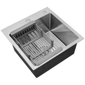 Мойка для кухни Kroner KRP Gebürstet-5050HM 50х50 см со смесителем и дозатором нержавеющая сталь CVS30110