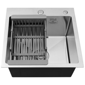 Мийка для кухні Kroner KRP Gebürstet-5050HM 60х50 см із змішувачем та дозатором нержавіюча сталь CVS30111