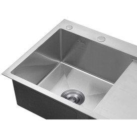 Мийка для кухні Kroner KRP Gebürstet-7849LHM 78х49 см із змішувачем та дозатором нержавіюча сталь CVS30079