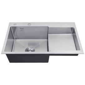 Мойка для кухни Kroner KRP Gebürstet-7848LHM 78х48 см со смесителем и дозатором нержавеющая сталь CVS30080