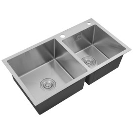Мойка для кухни Kroner KRP Gebürstet-7843ZHM 78х43 см со смесителем и дозатором нержавеющая сталь CVS30144