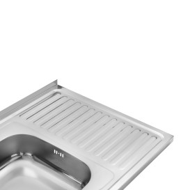 Мийка для кухні Kroner KRP Polierte-6080L06160 80х60 см чаша зліва нержавіюча сталь CV022817