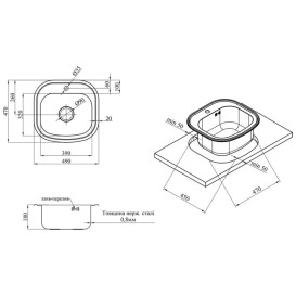 Мийка для кухні Kroner KRP Satin-4749080180 49х47 см нержавіюча сталь CV022758