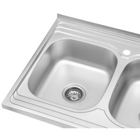 Мойка для кухни Kroner KRP Satin-6080Z08180 двойная 80х60 см нержавеющая сталь CV022827
