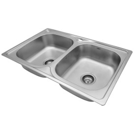 Мийка для кухні Kroner KRP Satin-7948Z подвійна 80х50 см нержавіюча сталь CV025445