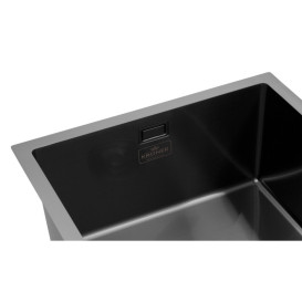Мойка для кухни Kroner KRP Schwarze-4843HM 48х43 см с сушилкой нержавеющая сталь черный PVD CV022792