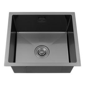 Мойка для кухни Kroner KRP Schwarze-4843HM 48х43 см с сушилкой нержавеющая сталь черный PVD CV022792