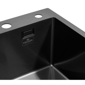 Мийка для кухні Kroner KRP Schwarze-6350RHMPVD 63х50 см крило зліва нержавіюча сталь чорний PVD CV031323