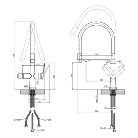Мийка для кухні Kroner KRP Schwarze-6350HM 63х50 см із змішувачем та дозатором нержавіюча сталь чорний PVD CVS30125