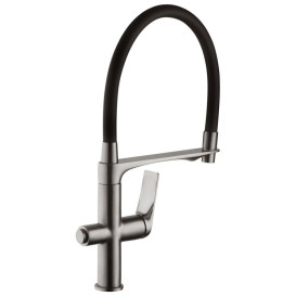 Мийка для кухні Kroner KRP Schwarze-6350HM 63х50 см із змішувачем та дозатором нержавіюча сталь чорний PVD CVS30125