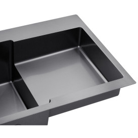 Мийка для кухні Kroner KRP Schwarze-7848LHM 78х48 см із змішувачем та дозатором нержавіюча сталь чорний PVD CVS30116