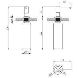 Мийка для кухні Kroner KRP Schwarze-7849RHM 78х49 см із змішувачем та дозатором нержавіюча сталь чорний PVD CVS30126