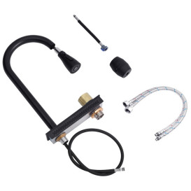 Мийка для кухні Kroner KRP Schwarze-SET7546HMPVD 75х46 см із змішувачем та дозатором нержавіюча сталь чорний PVD CV032277