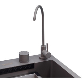 Мийка для кухні Kroner KRP Schwarze-SET7545NGPVD 75х46 см із змішувачем та аксесуарами нержавіюча сталь чорний PVD CV033806