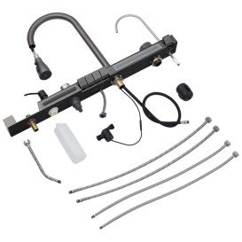 Мойка для кухни Kroner KRP SchwarzeSET7546ARTHM 75х46 см со смесителем и аксессуарами нержавеющая сталь черный PVD CV033375