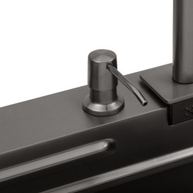 Мийка для кухні Kroner KRP SchwarzeSET7545HM 75х45 см із змішувачем та аксесуарами нержавіюча сталь чорний PVD CV033382