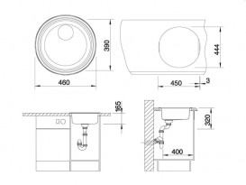 Мийка для кухні кругла Blanco Rondosol нержавіюча сталь декор 513308