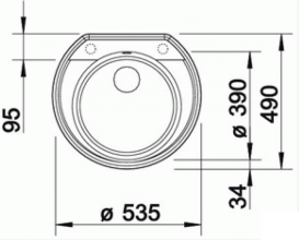 Мийка для кухні кругла BLANCO Rondoval 45 SILGRANIT® PuraDur® шампань 515673