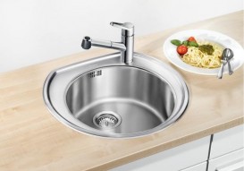 Мийка для кухні кругла Blanco Rondoval нержавіюча сталь декор 513314