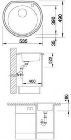 Мийка для кухні кругла Blanco Rondoval нержавіюча сталь декор 513314