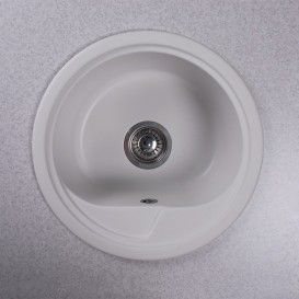 Мийка для кухні кругла Буль-Буль Nevada 45х45х21 врізна Маграніт білий 104040001