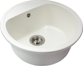 Мийка для кухні кругла Буль-Буль Malibu врізна Маграніт білий 117050001