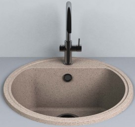 Мийка для кухні кругла Буль-Буль Malibu врізна Маграніт пісочний 117050007