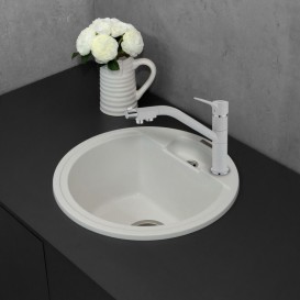 Мойка для кухни круглая Буль-Буль Valencia врезная Магранит белый 108040001