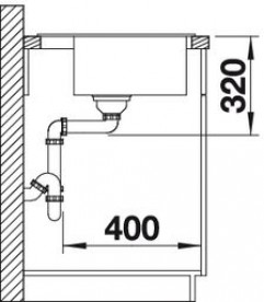 Мийка для кухні квадратна BLANCO Dalago 45 SILGRANIT® PuraDur® сірий беж 517317