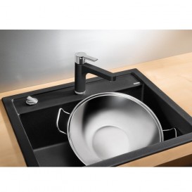 Мойка для кухни квадратная Blanco DALAGO 45-F SILGRANIT клапан-автомат  темная скала 518847