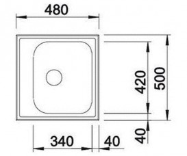 Мийка для кухні квадратна BLANCO Livit 45 врізна нержавіюча сталь полірована 514785