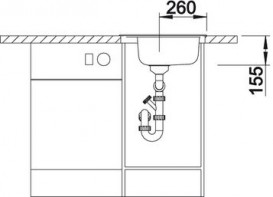 Мийка для кухні квадратна BLANCO Livit 45 врізна нержавіюча сталь полірована 514785