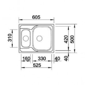 Мийка для кухні квадратна Blanco Tipo 6 Basic нержавіюча сталь матова 514813