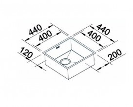 Мойка для кухни квадратная Blanco ZEROX 400-U нержавеющая сталь  зеркальная полировка 521585
