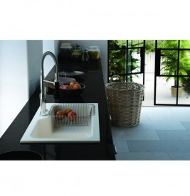 Мийка для кухні Marmorin Ako 1,5k 80х45 см штучний камінь Magranit білий 711 113 006