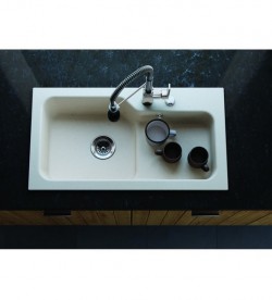 Мийка для кухні Marmorin Ako 1,5k 80х45 см штучний камінь Magranit білий 711 113 006