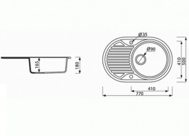 Мойка для кухни Marmorin Arena 77х50 см искусственный камень Magranit серый 280 113 003