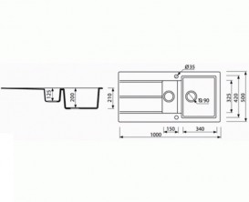 Мийка для кухні Marmorin Bario 1,5k 10 100х50 см штучний камінь Magranit білий 120 513 006