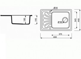 Мойка для кухни Marmorin Dato 65х44 см искусственный камень Magranit коричневый 240 113 004