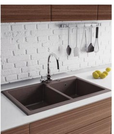 Мийка для кухні Marmorin Debra 2k 80х51 см штучний камінь Magranit коричневий 436 203 004